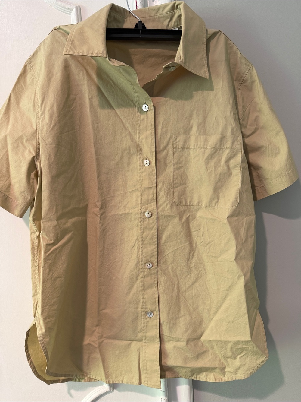 Vince khaki cotton button up shirt